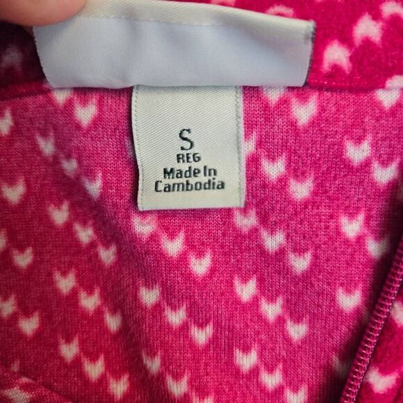 LL Bean Womens Birdseye Fleece Sweater Sz Small Pink 1/4 Zip Soft Cozy Outdoors - Picture 5 of 8
